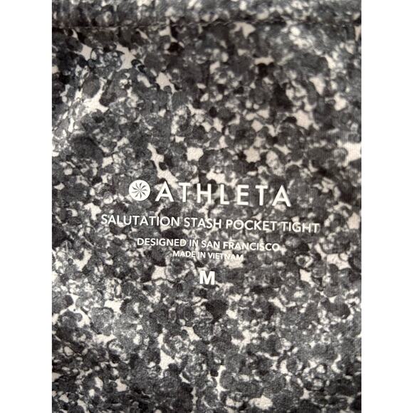 Athleta Women's Cheetah Salutation Stash Pocket Tight Gray White Size Medium - Picture 10 of 15